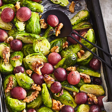 Gebackener Rosenkohl mit Weintrauben